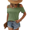 One collar double suspender loose T-shirt top