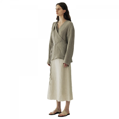 New Chinese style crepe cotton loose jacket, artistic cotton linen cardigan