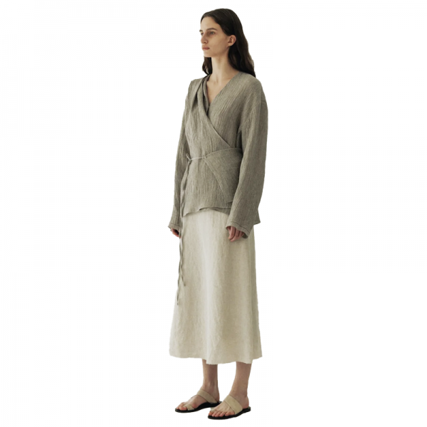 New Chinese style crepe cotton loose jacket, artistic cotton linen cardigan