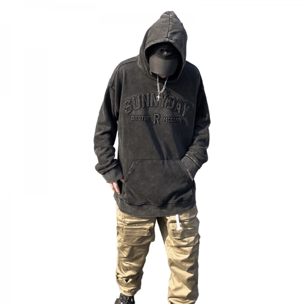 Embroidered hooded sweatshirt