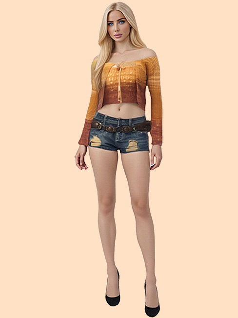Millennium hot girl in ancient shorts