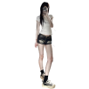 Wear through A-line denim shorts