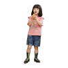 English letter printed denim shorts