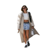 English letter printed denim shorts in dark blue